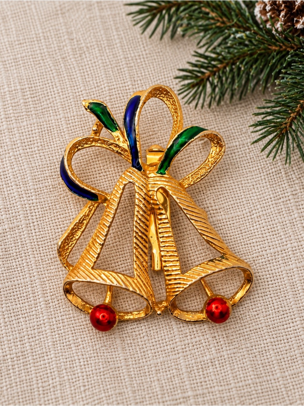 Vintage Gerry's Collectible Christmas Bells Brooch